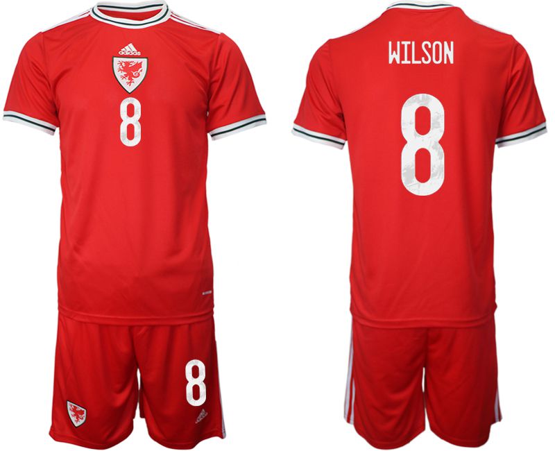 Cheap Men 2022 World Cup National Team Welsh home red 8 Soccer Jersey